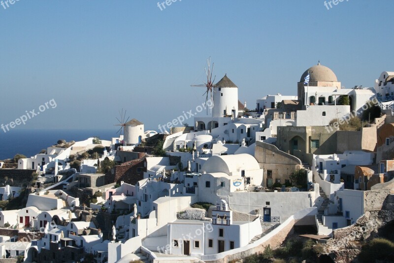 Santorini Greek Island White Houses Free Photos