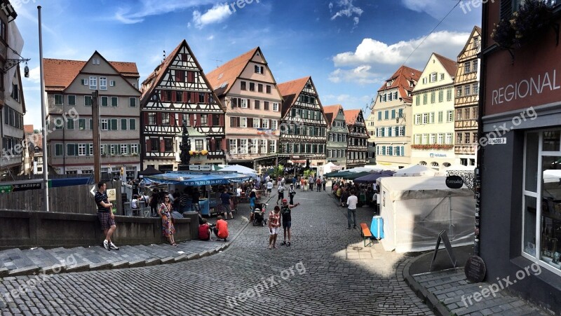 Tübingen City Marketplace Baden Württemberg Germany