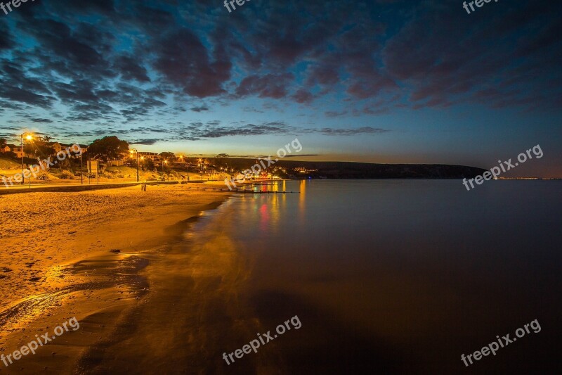 Swanage Nature Beach Night Twilight