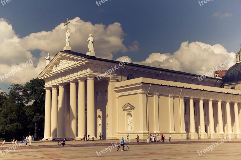 Building Lithuania Columns Architecture Free Photos