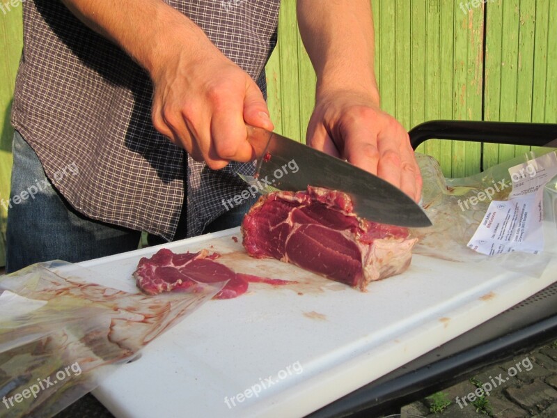 Beef Meat Bbq Slices Cutting