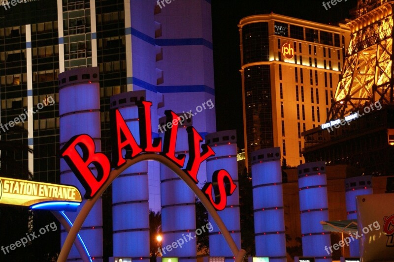 Ballys Strip Las Vegas Nevada Neon