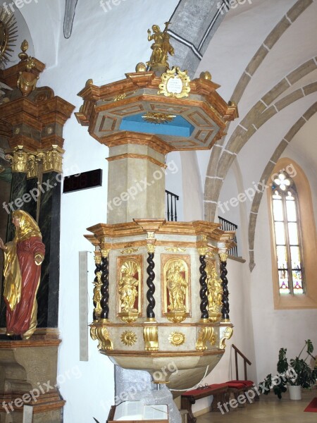 Euratsfeld Hl Johannes Pulpit Interior Decorated