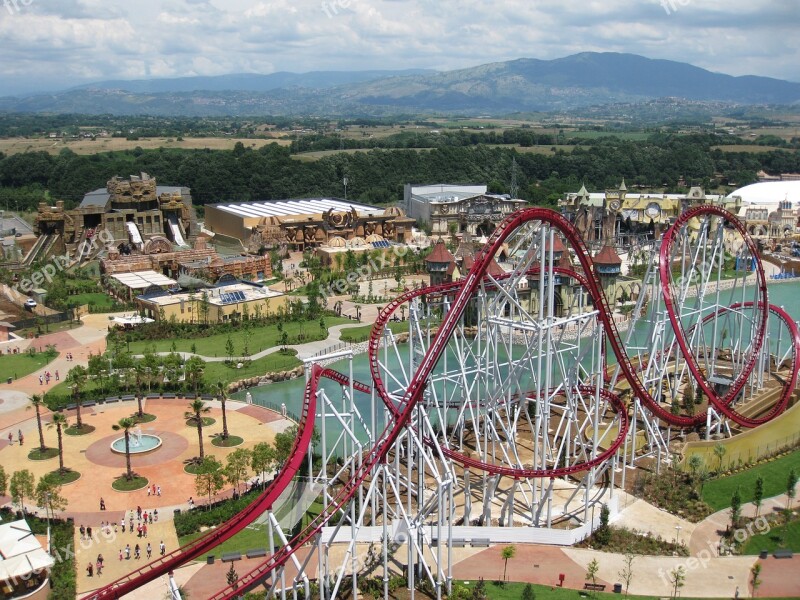 Rollercoaster Rainbow Magicland Attraction Looping Fun