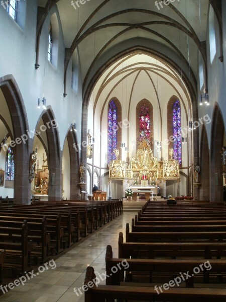 Church Interior Herz Jesu Altenwald Building