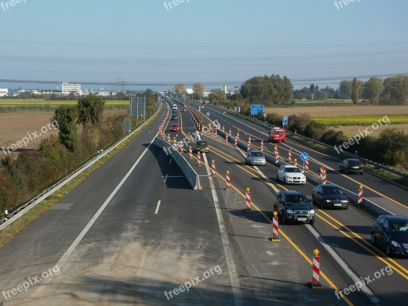 Transport Roadworks Autobahn Germany Road