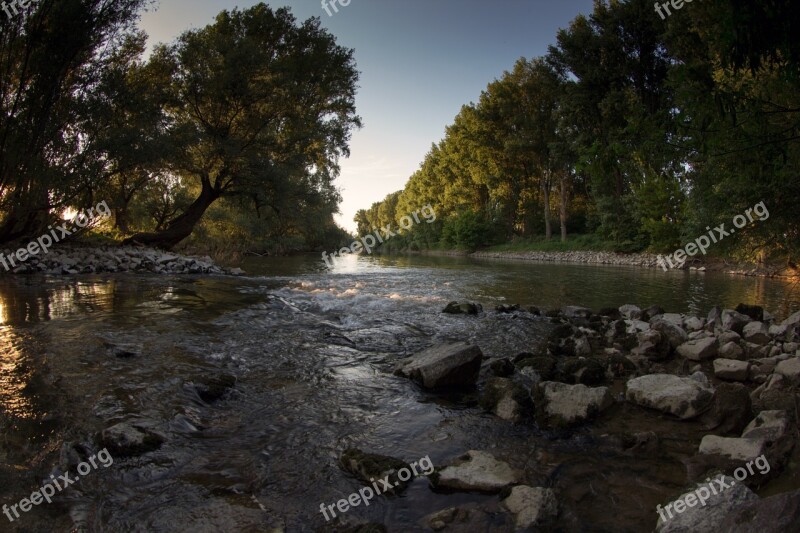 Landscape Rhine Aue Rapids Natural Landscape