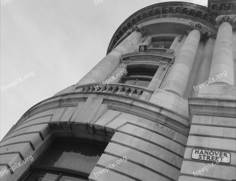 Hanover Street Architecture Building Edinburgh Black And White