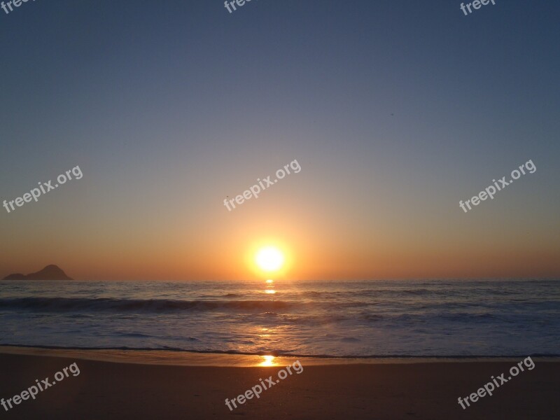 Rj Rio De Janeiro Wonderful City Sunset Mar