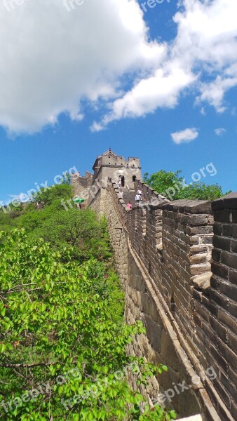 Wall Of China Wall Mountains Travel Beijing