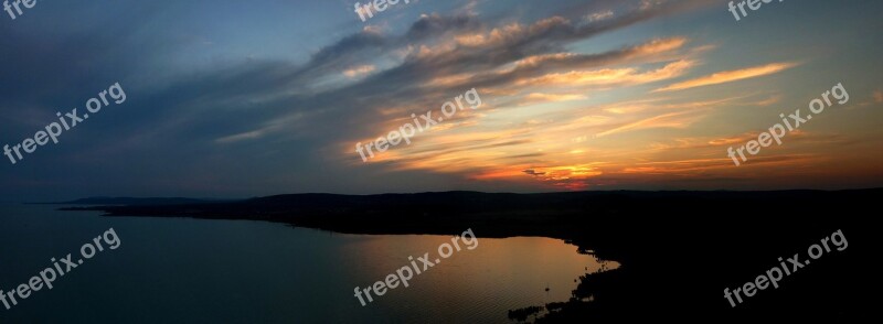 Sunset Lake Balaton Tihany Nightfall Cozy