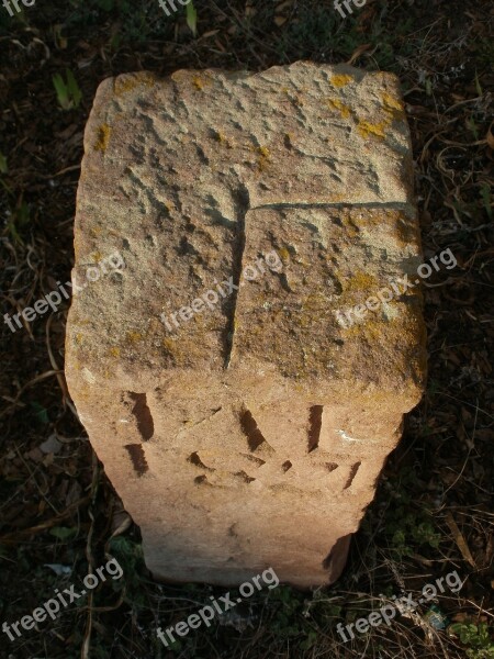 Altlussheim Boundary Stone Inscribed Sign