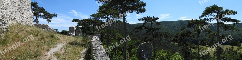 Burgruine Landscape Panorama Castle Viewpoint