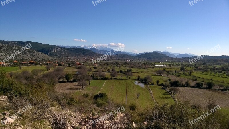 Plain Mountain Taurus Mountains Village Field