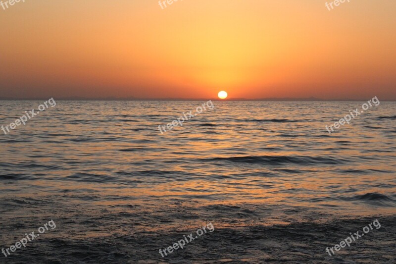 Solar Sunrise Water Sea Horizon