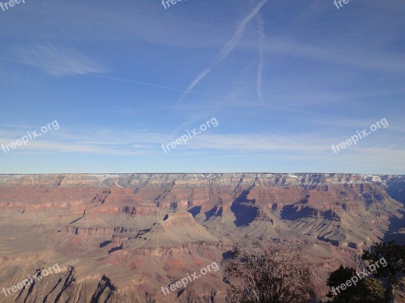 Grand Canyon Natural Rock Blue Sky Cloud