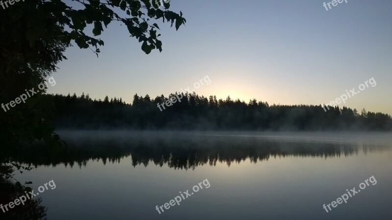 Morning Water Lake Sky Nature