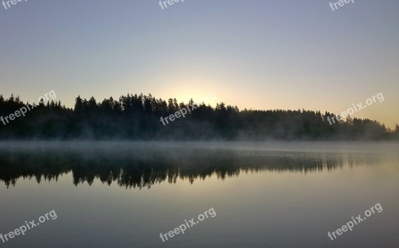 Morning Water Lake Sky Nature