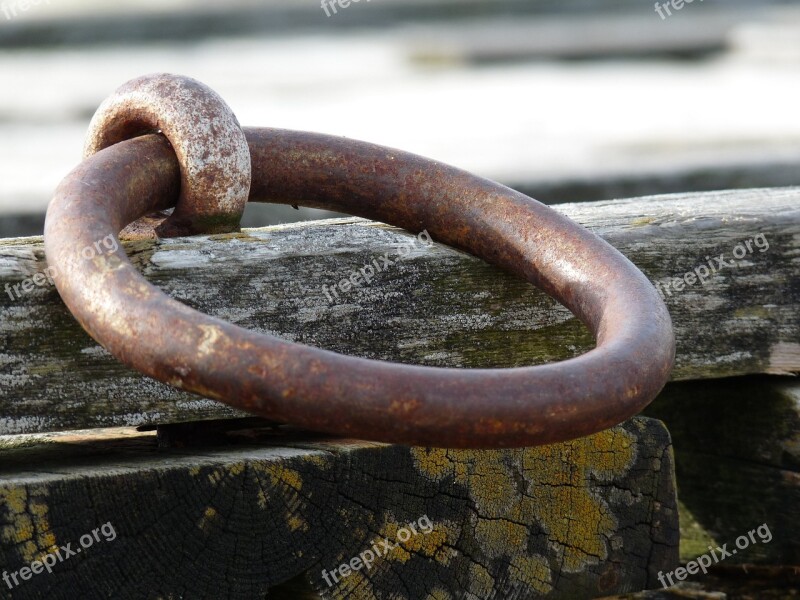 Mooring Ring Ironwork Quayside Old Aged