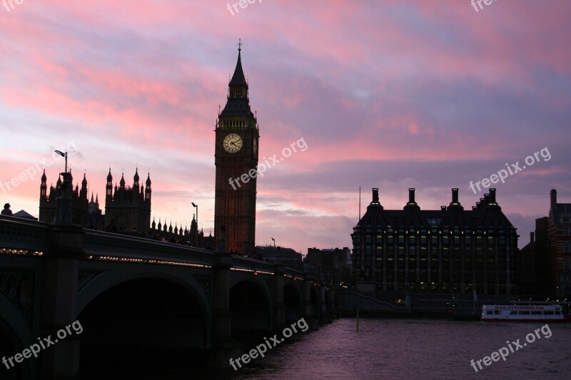 London Sunset Big Ben Free Photos