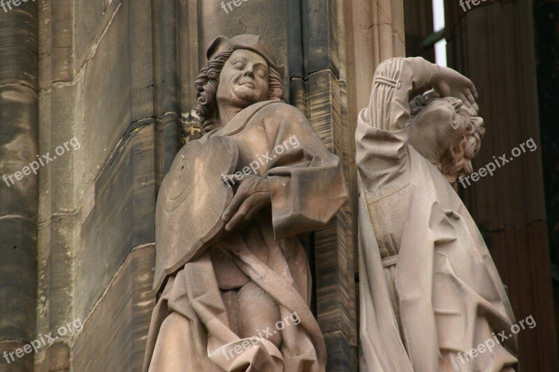 Figures Statues Cathedral Strasbourg Stone