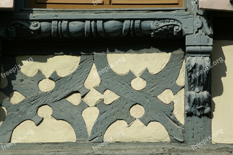 House Facade Detail Timber Framing Wood