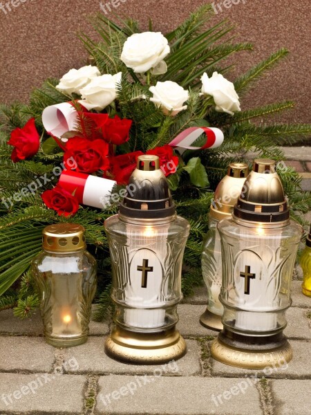 Graveyard Lanterns Cemetery Flowers Bouquet