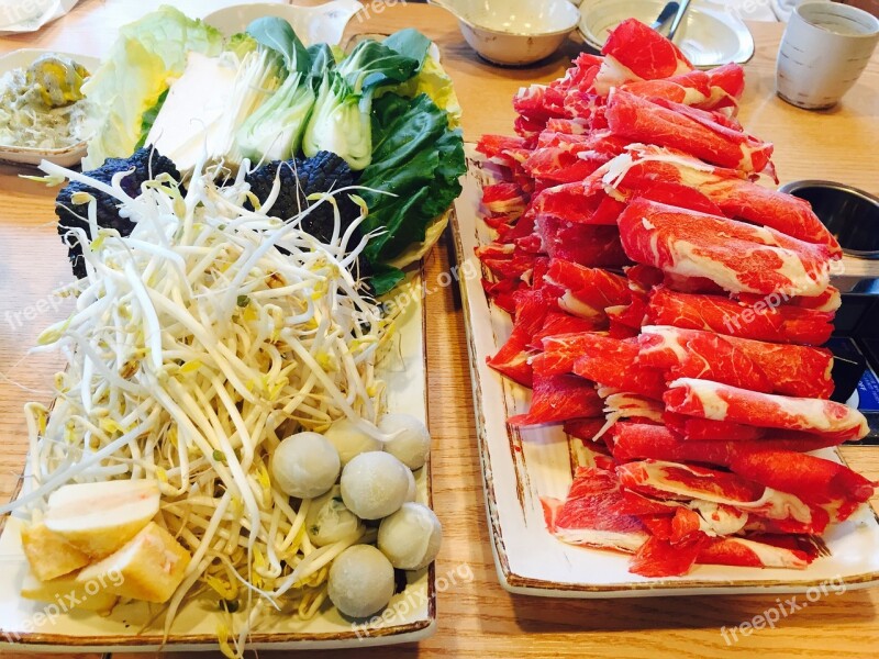 Food Shabu-shabu Cooking Vegetables Sprouts