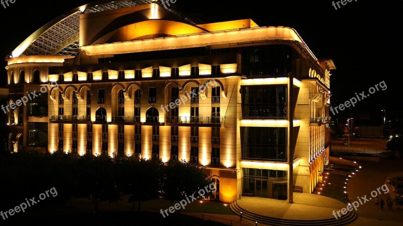 Színhaz Lights Budapest National Theatre At Night