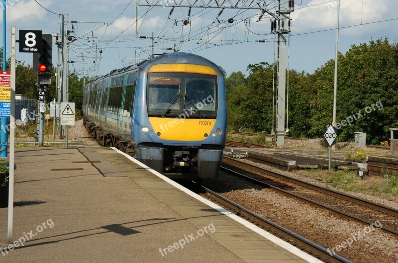 Railway Station Arriving Train Britain