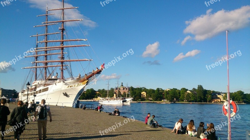 Sea Cloud Ii Stockholm Quay Wall Sailing Vessel Free Photos