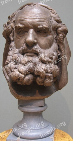 Bust Head Bearded Elder Augustin