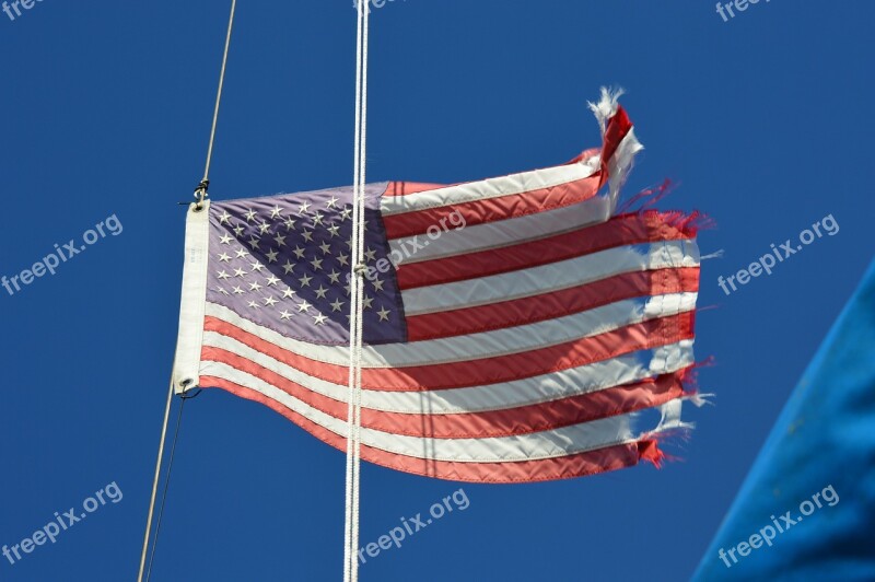 Flag Usa America Boat Red