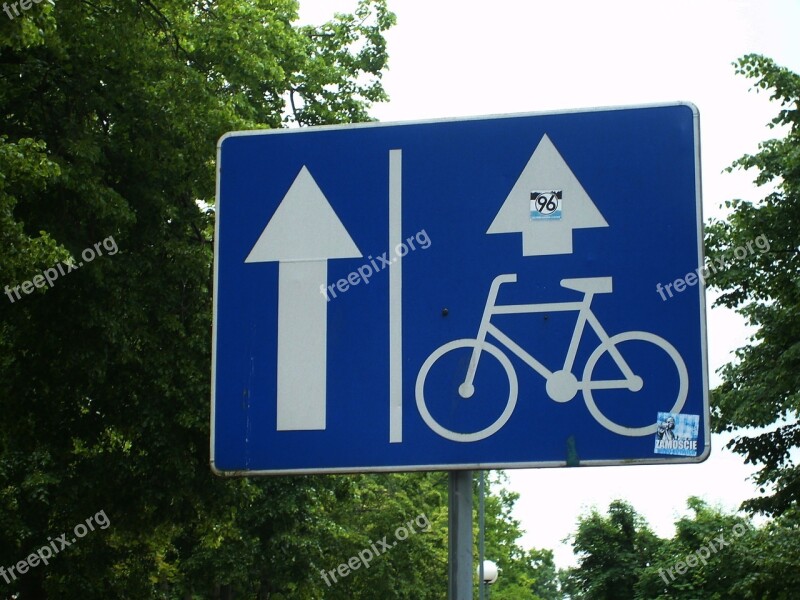 Road Sign Signs One Way Street Pkw Bike