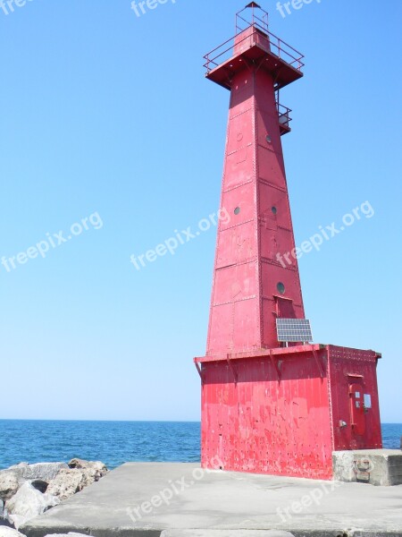 Michigan Lighthouse Red Lake Free Photos