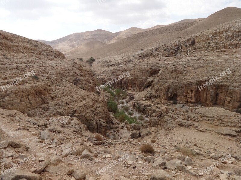 Desert Wadi Rock Dry Stones