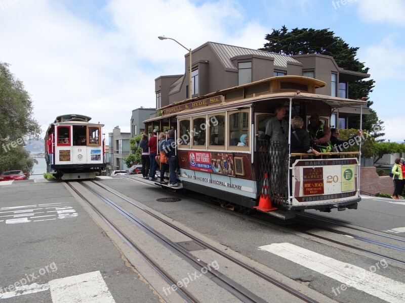 San Francisco Cable Car Usa California Tram