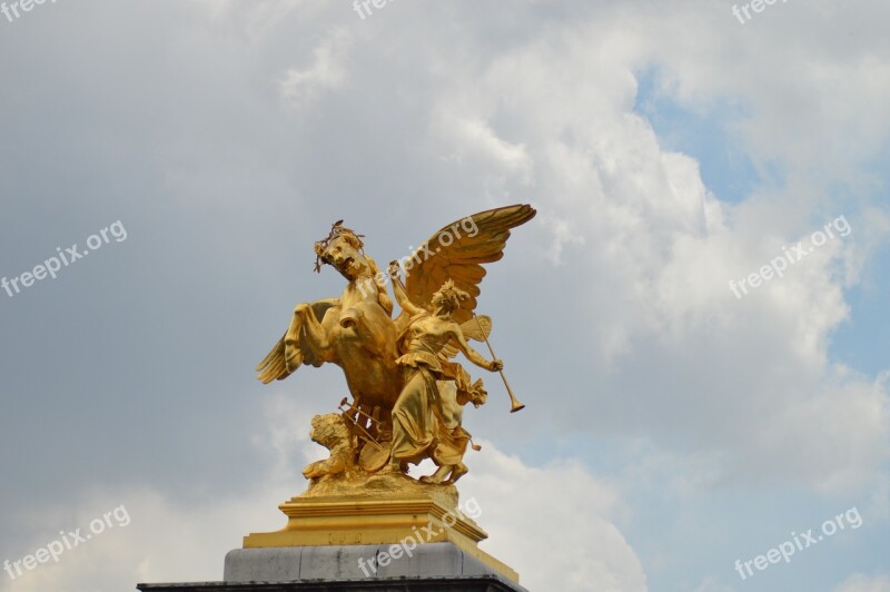 The Fame Of The Arts Statues Alexandre Iii Bridge Paris Free Photos