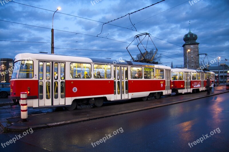 Prague Dawn Tram Free Photos