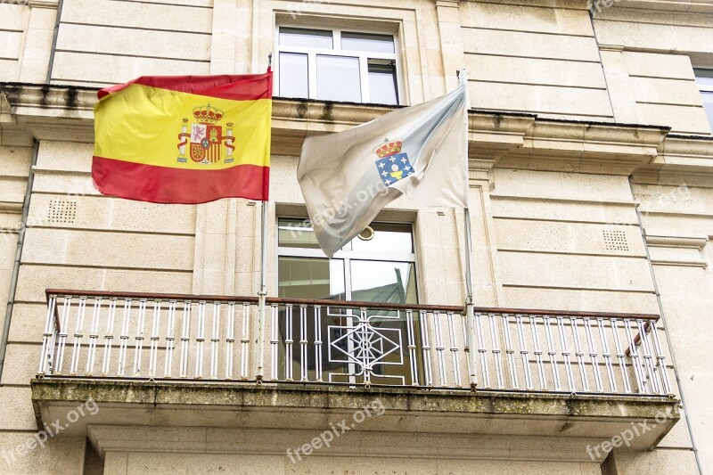 Flags Spain Galicia Spanish National