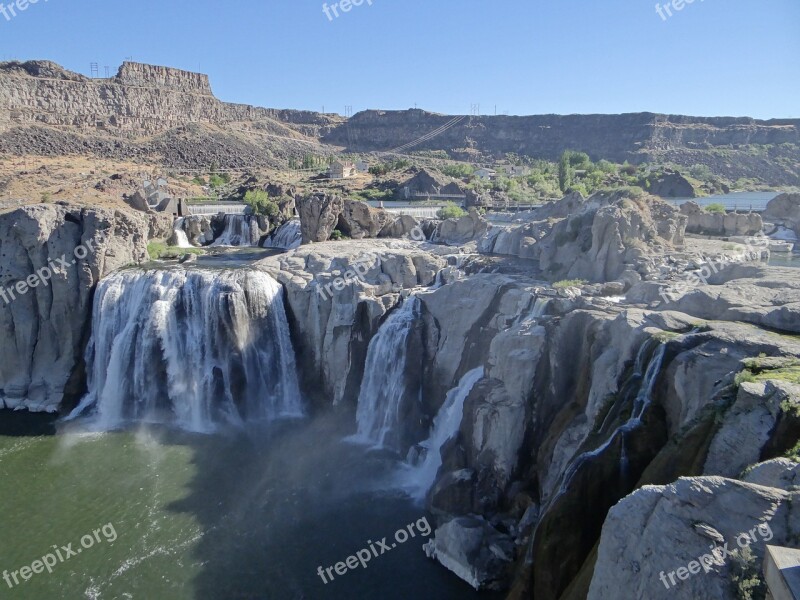 Twin If Idaho Usa Waterfall Waterfalls