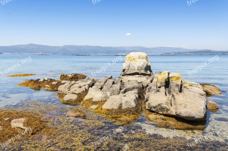 Coast Rocks Arousa Island Arousa Galicia