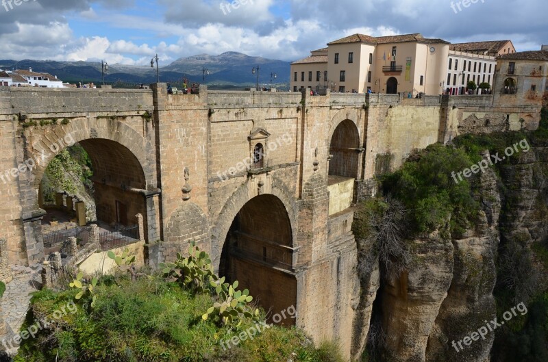 Spain Roundabout Street Bridge Costa De La Luz