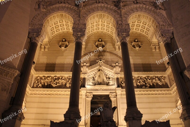 Monuments Lyon France Lights Against The Light