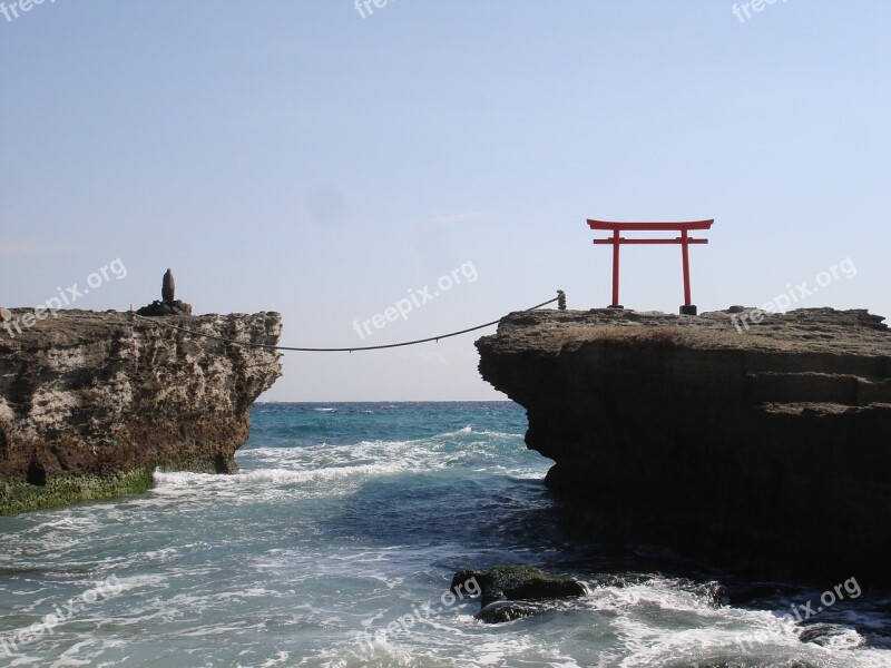 Shirahama Coast Tori Sea Spirituality Japan