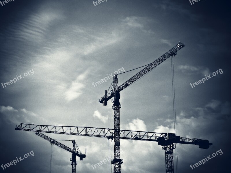 Construction Cranes Crane Baukran Site Technology