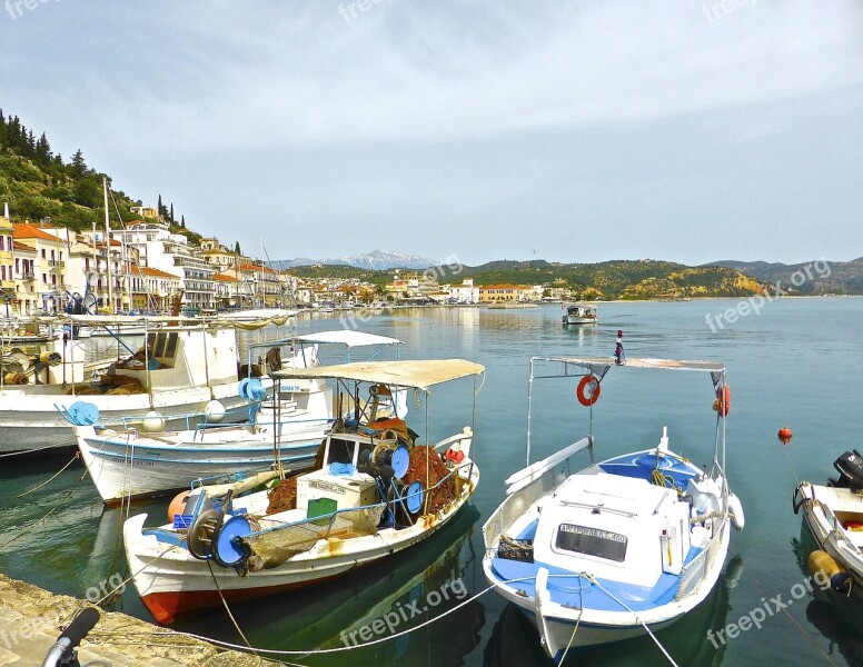 Boats Marina Port Harbor Coastline