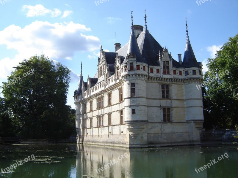 Châteaux De La Loire Azay Curtain Renaissance Azay-le-rideau Castle