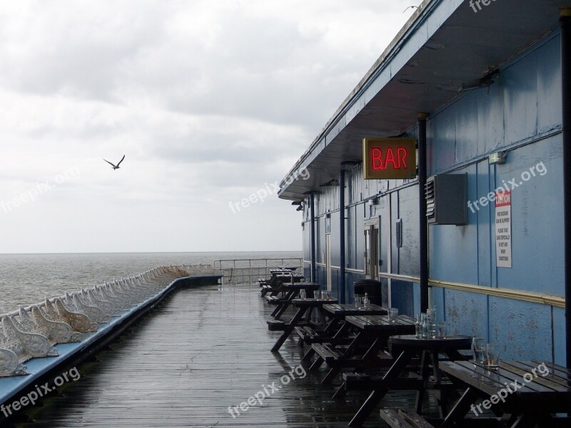 Seaside Bar Wet Blackpool Pier