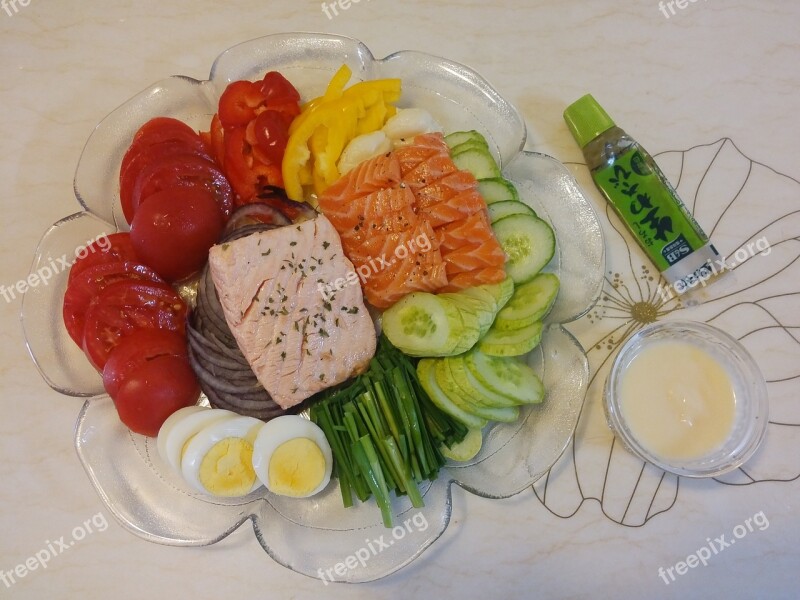 Salmon Salad Midnight Snack Free Photos